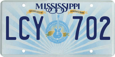 MS license plate LCY702