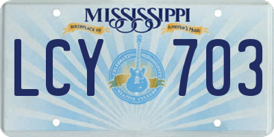 MS license plate LCY703