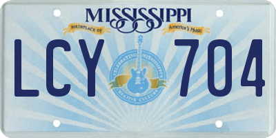 MS license plate LCY704