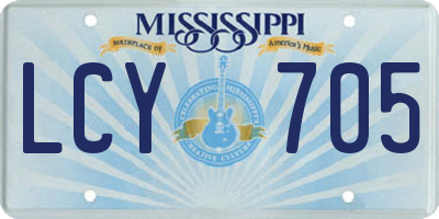 MS license plate LCY705