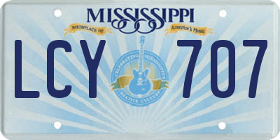 MS license plate LCY707