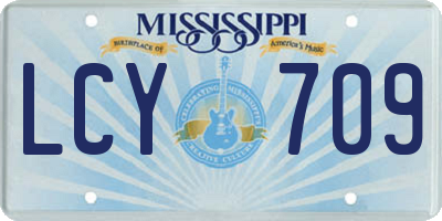 MS license plate LCY709