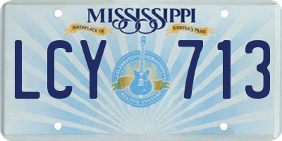 MS license plate LCY713