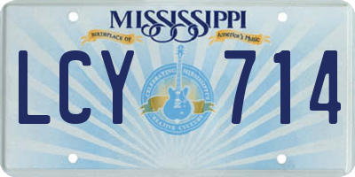 MS license plate LCY714