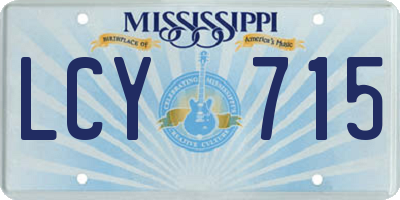 MS license plate LCY715