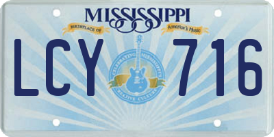 MS license plate LCY716