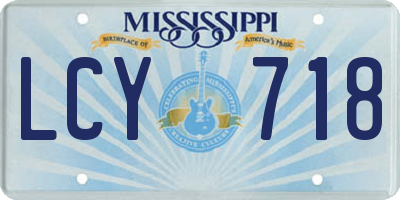MS license plate LCY718