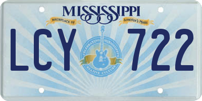 MS license plate LCY722