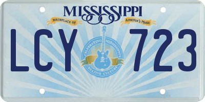 MS license plate LCY723