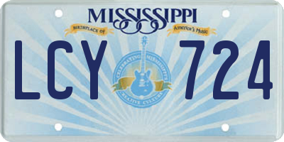 MS license plate LCY724