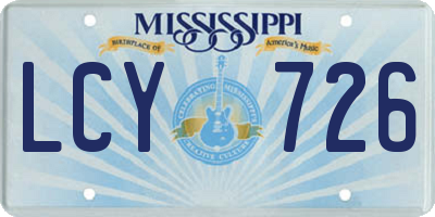 MS license plate LCY726