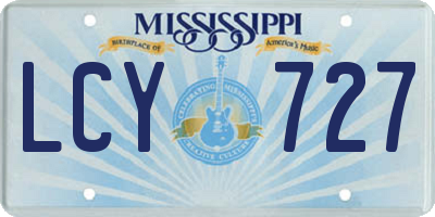 MS license plate LCY727