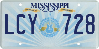 MS license plate LCY728