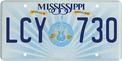 MS license plate LCY730