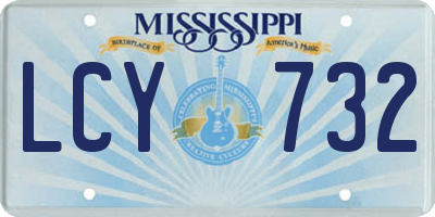 MS license plate LCY732