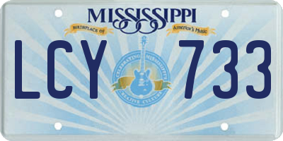 MS license plate LCY733