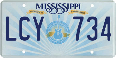 MS license plate LCY734