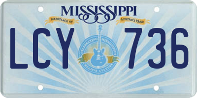 MS license plate LCY736