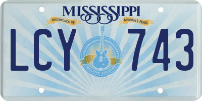 MS license plate LCY743