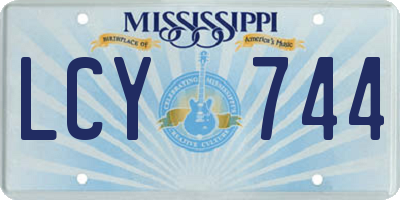 MS license plate LCY744