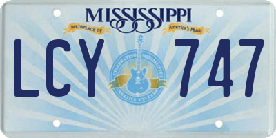 MS license plate LCY747