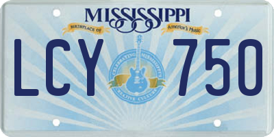 MS license plate LCY750