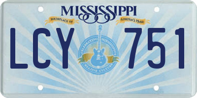 MS license plate LCY751