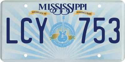 MS license plate LCY753