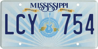 MS license plate LCY754
