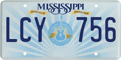 MS license plate LCY756