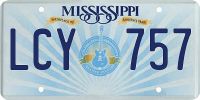 MS license plate LCY757
