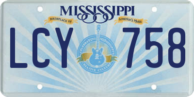 MS license plate LCY758