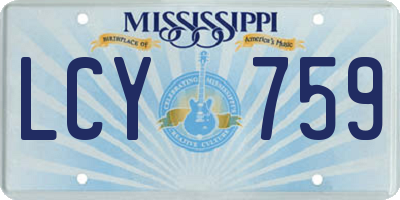 MS license plate LCY759