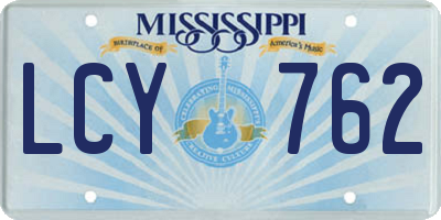 MS license plate LCY762
