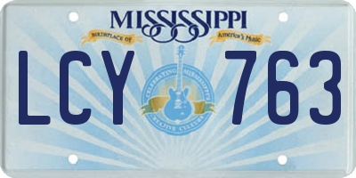 MS license plate LCY763