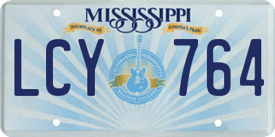 MS license plate LCY764