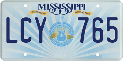 MS license plate LCY765