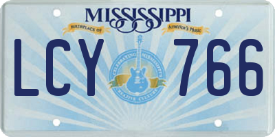 MS license plate LCY766