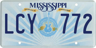 MS license plate LCY772