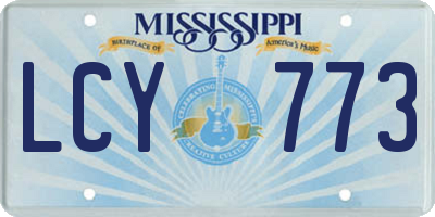 MS license plate LCY773