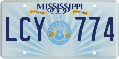 MS license plate LCY774