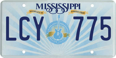 MS license plate LCY775