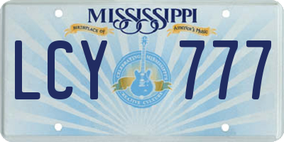 MS license plate LCY777