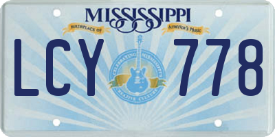 MS license plate LCY778