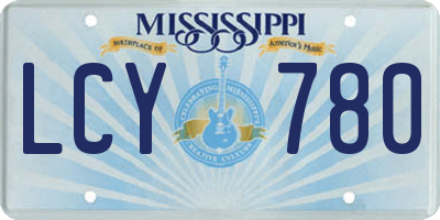 MS license plate LCY780