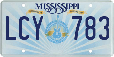 MS license plate LCY783