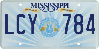 MS license plate LCY784