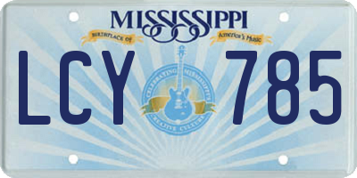 MS license plate LCY785