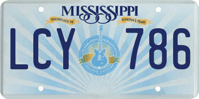 MS license plate LCY786