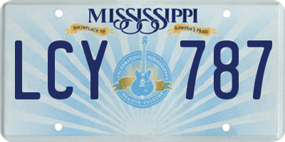 MS license plate LCY787